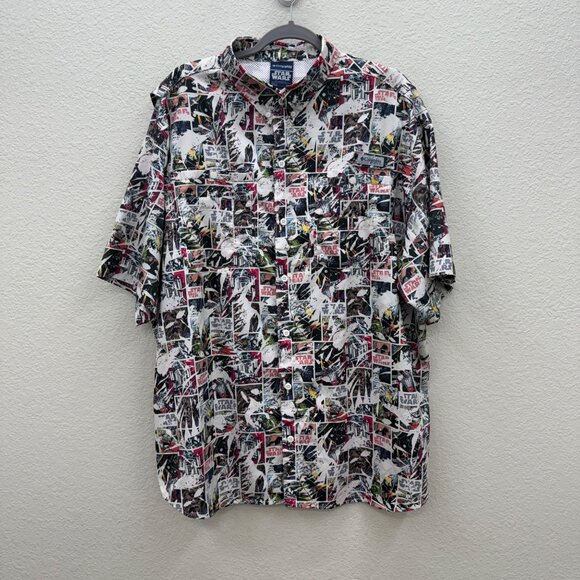Columbia PFG Star Wars Short Sleeve Vented Button Down Shirt XM8762 Mens sz XXL - Picture 1 of 9